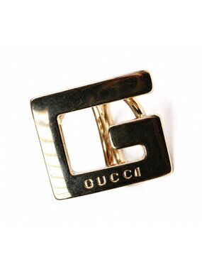 Gucci Gold G Motif Logo Scarf Ring Made in Italy